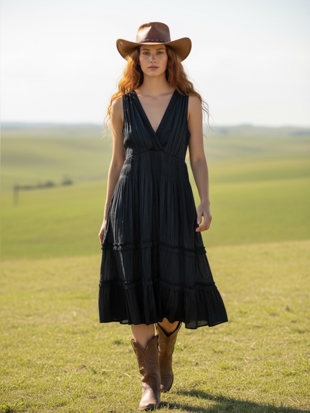 White House Black Market Fisherman Pleated Tiered Midi Dress S